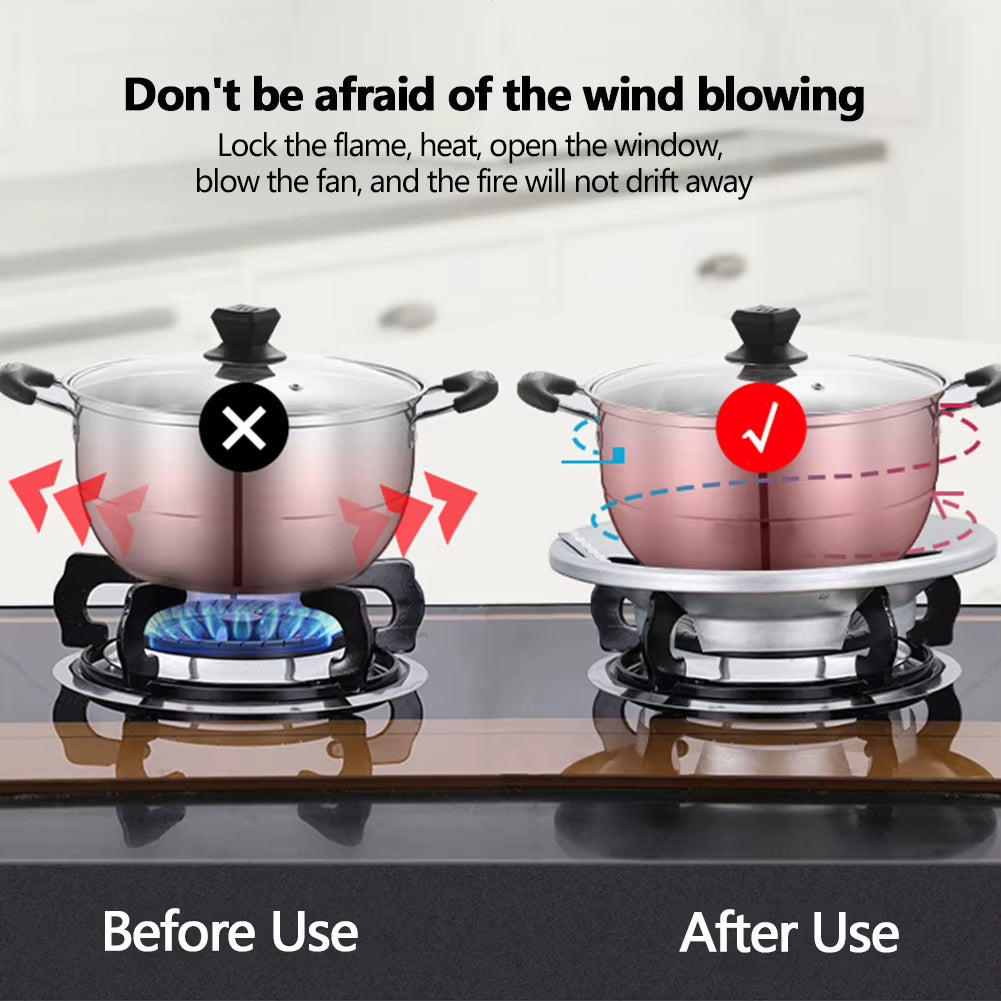 Home Gas Stove Fire Wind Proof Energy Saver Cover Wind Shield Bracket Disk Fire Reflection Windproof Stand Kitchen Cooker Cover