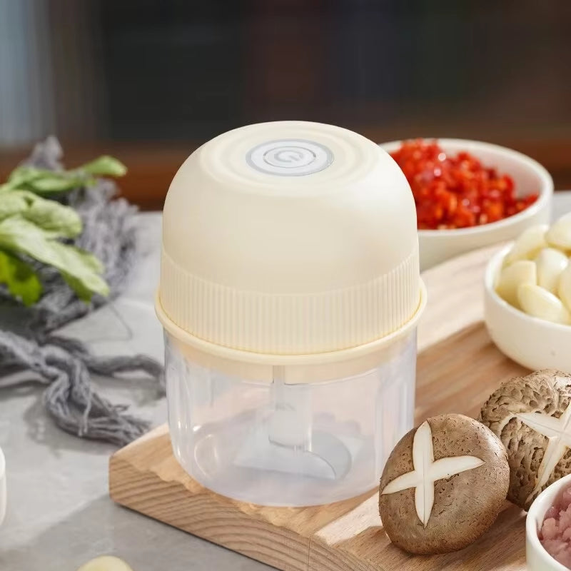 Garlic Chopper Portable Food Processor, Mini Food Chopper Onion Chopper, Cordless Meat Grinder with USB Charging-B61B